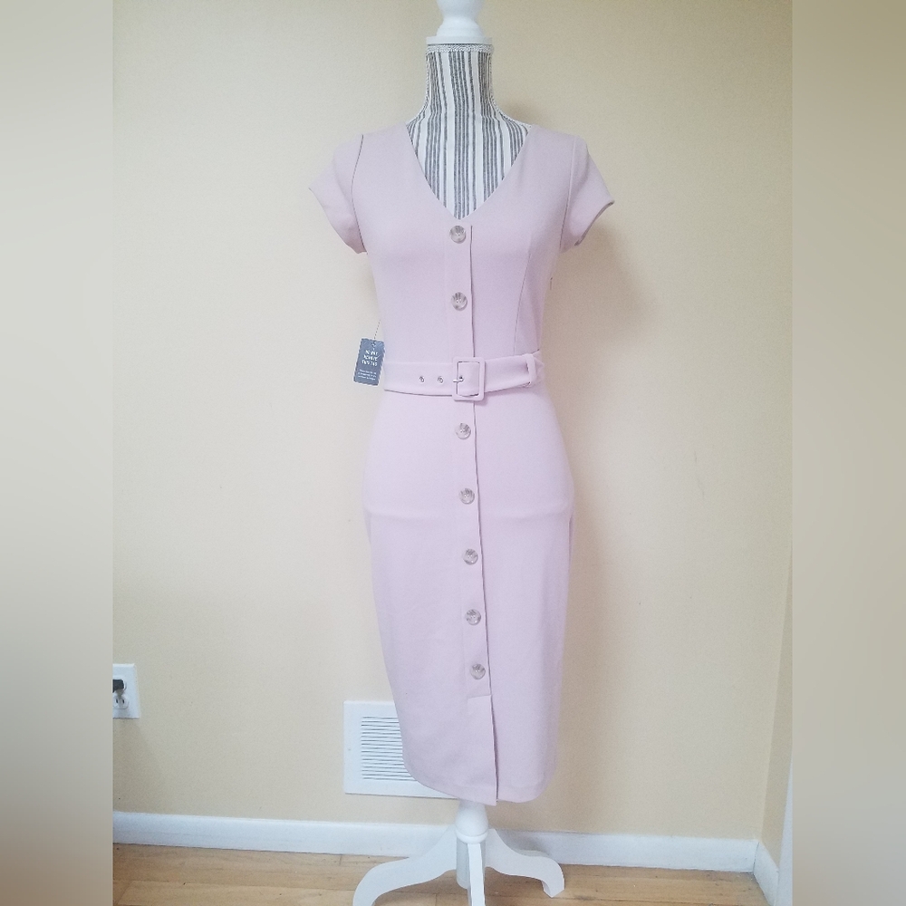 Express button down/belted dress